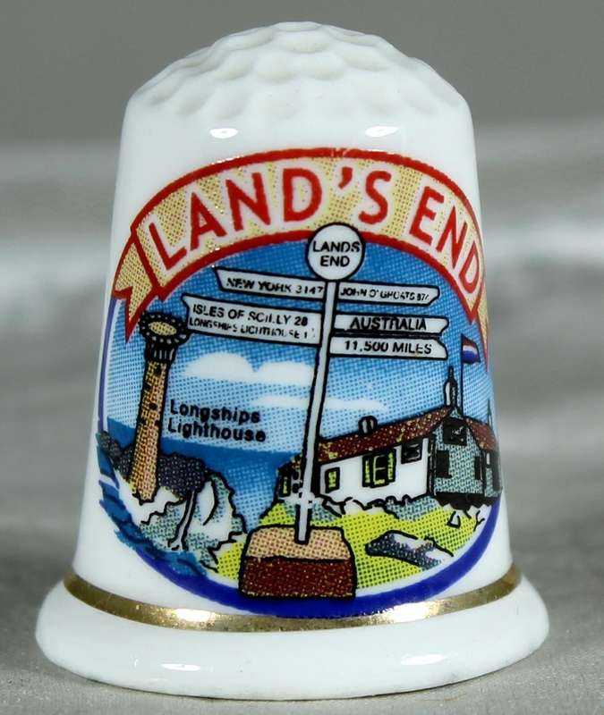 Bone China thimble - Land's end - Lambert souvenirs