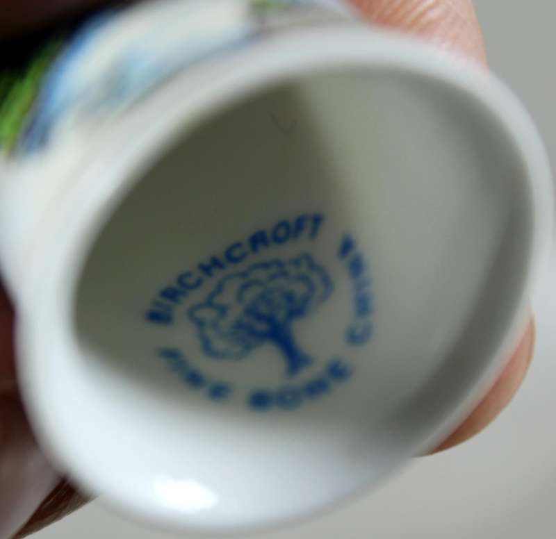 Bone China thimble - Pitlochry power station & dam - Birchcroft