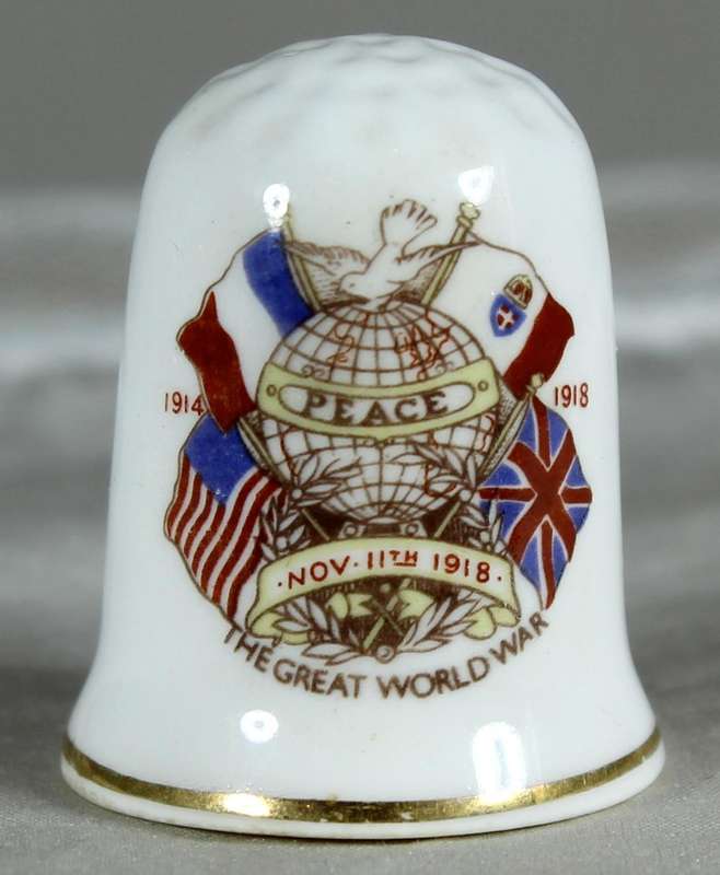 Bone China thimble - Armistice November 11th, 1918