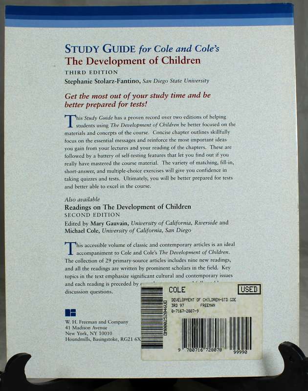 The development of children - Study guide - Cole