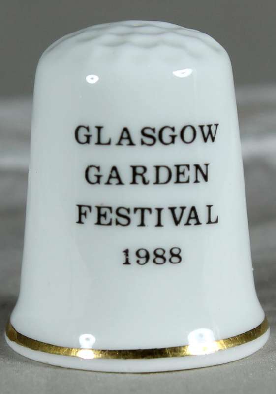 Bone China thimble - Glasgow garden festival 1988 - Watsons