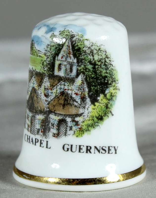 Bone China thimble - Little chapel Guernsey - Theodore Paul