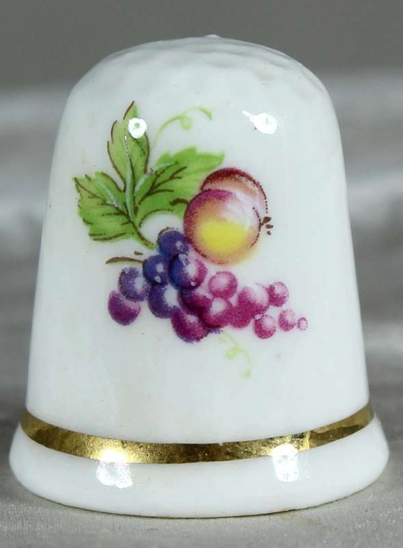 Bone China thimble - fruit still life - Peter Gosling