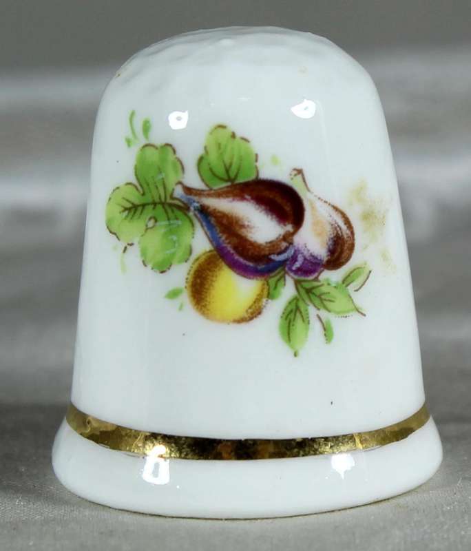 Bone China thimble - fruit still life - Peter Gosling