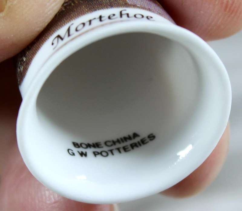 Bone China thimble - Mortehoe - GW potteries