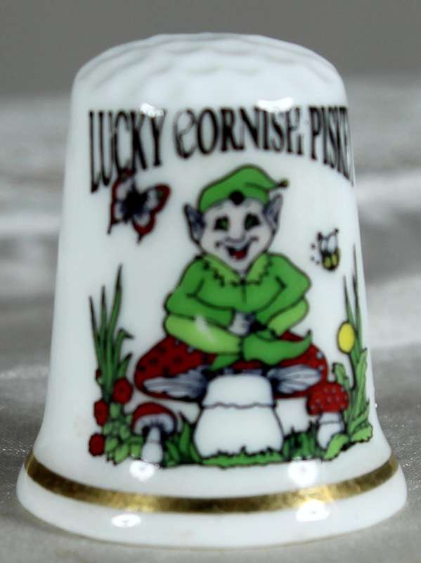 Bone China thimble - Lucky Cornish Piskey