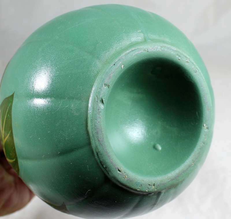Hand painted green decanter
