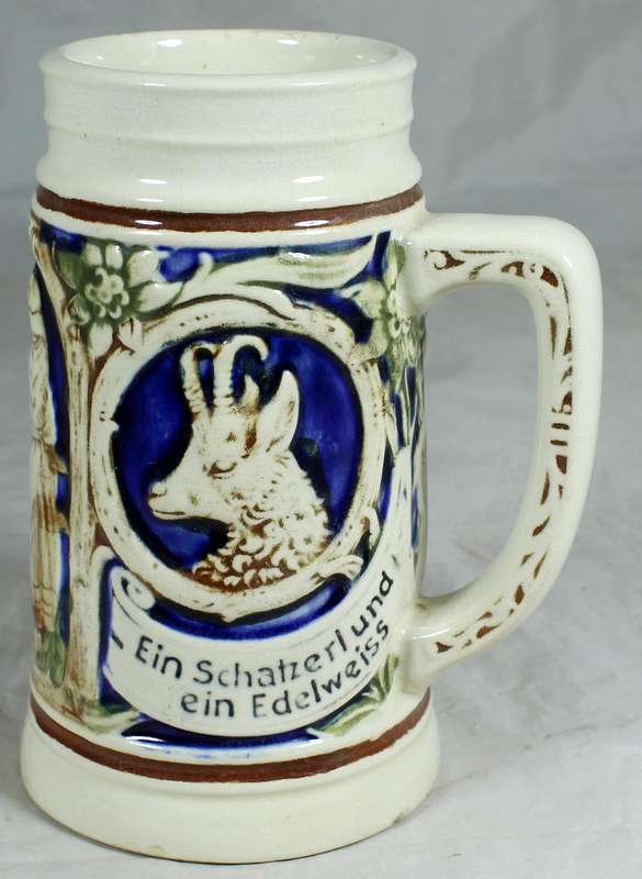 German beer stein - ein Schatzerl und ein Edelweiss