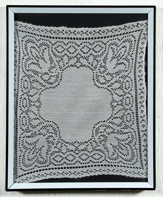 Framed crochet sampler
