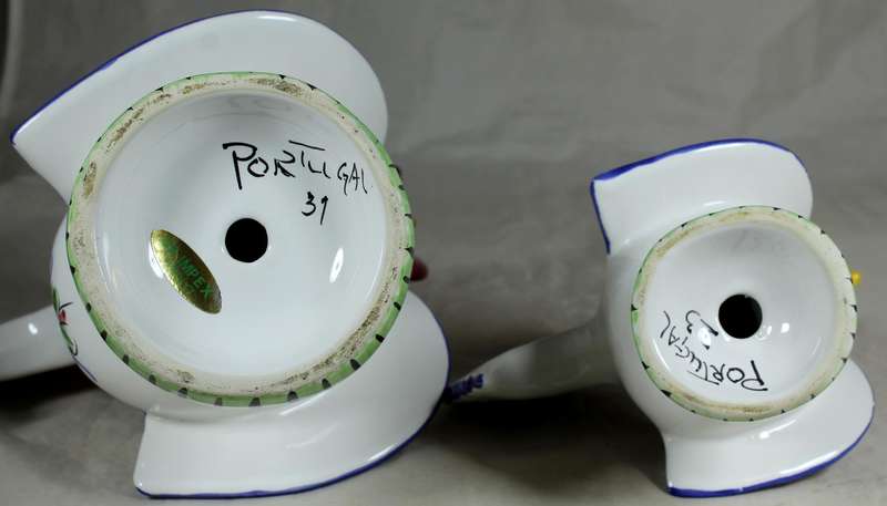 Pair of Portuguese porcelain chickens