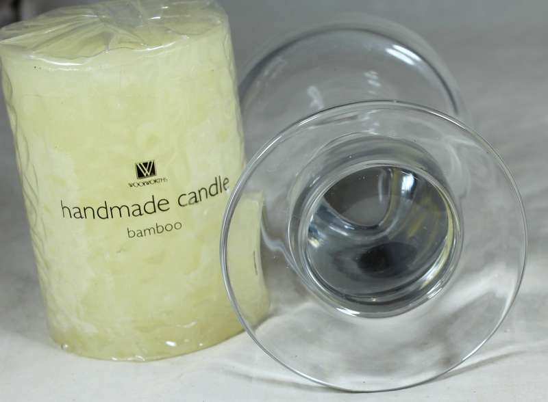 Glass stand with candle