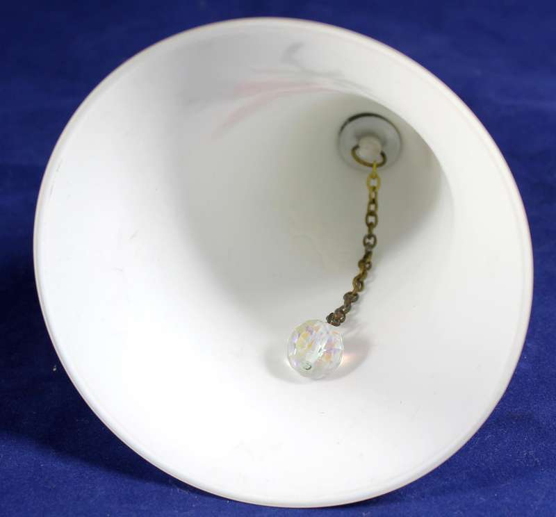 Glass bell - frosted with painted butterfly and flowers