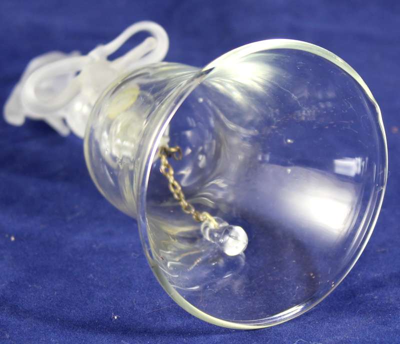 Glass bell with frosted dolphin and bow