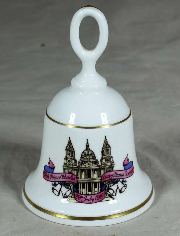 Porcelain bell - Royal Worchester - Charles & Diana 29 July 1981