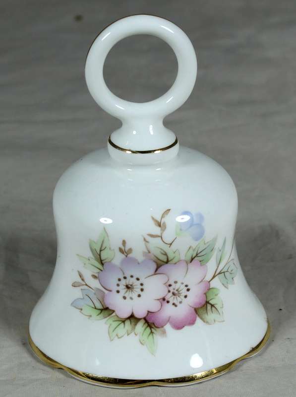 Porcelain bell - Johnson ceramics with pink flowers