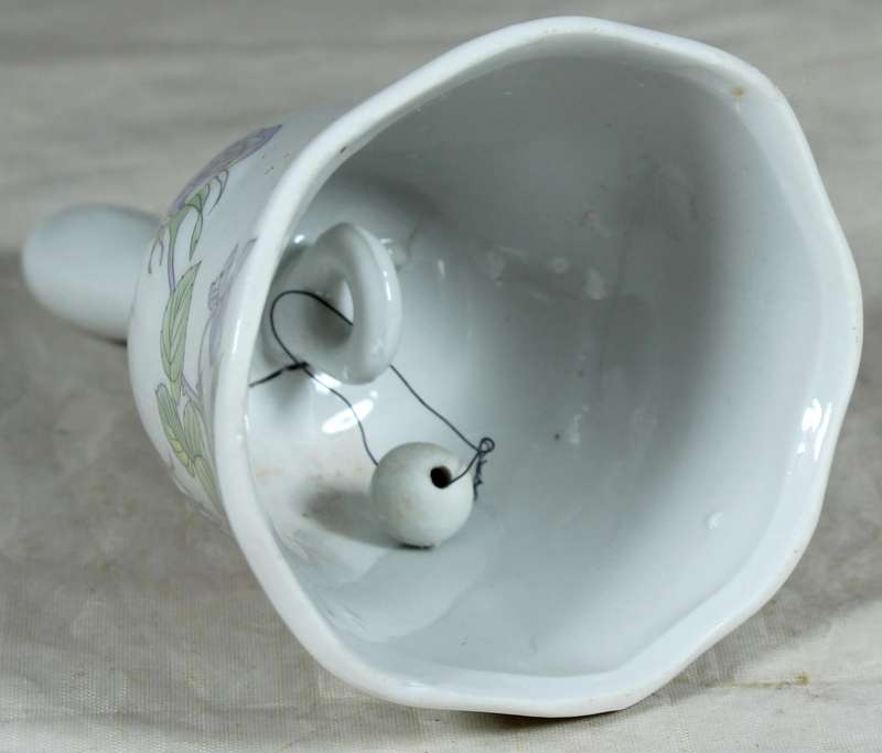 Porcelain bell with pink rose