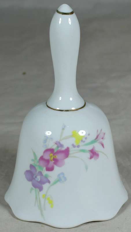 Porcelain bell with pink and purple flowers