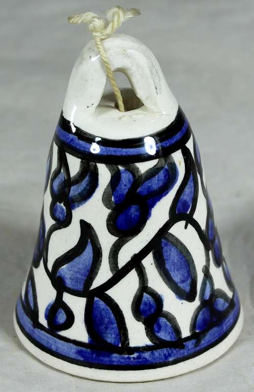 Hand painted blue & white bell