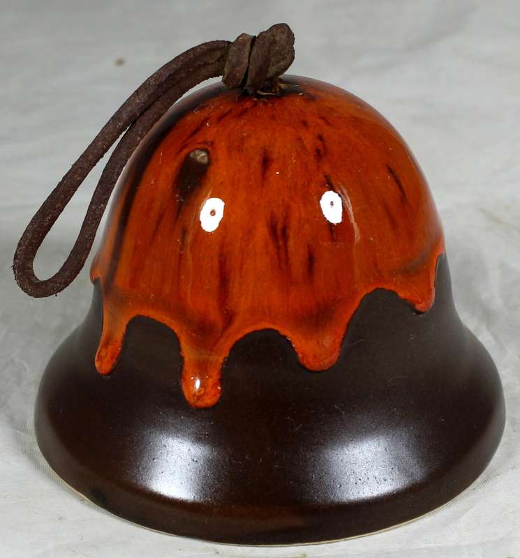 Ceramic bell with drip glaze