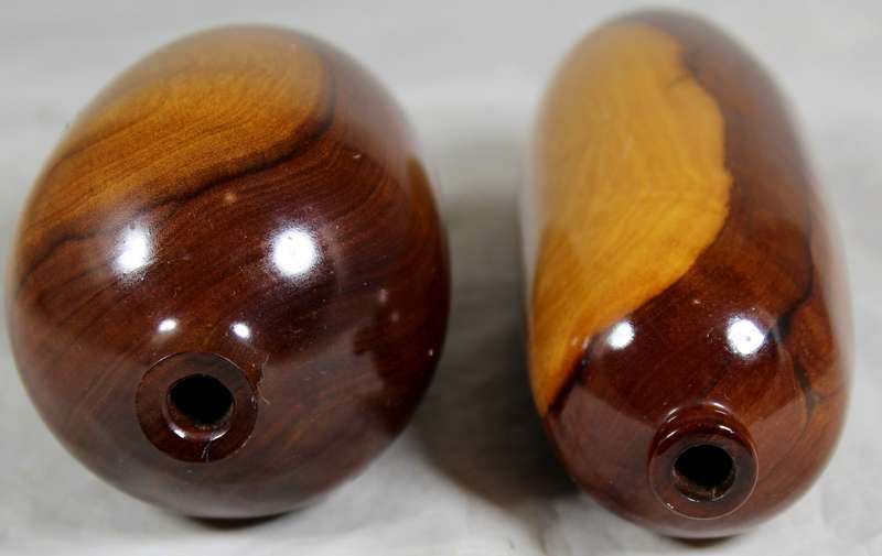 Pair of small wooden vases