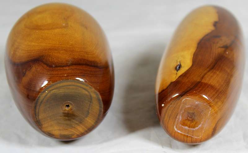 Pair of small wooden vases