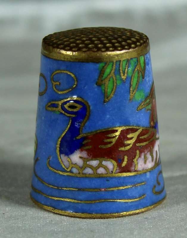 Cloissone thimble - duck
