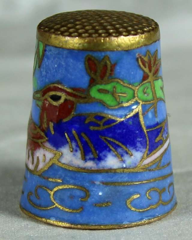 Cloissone thimble - duck