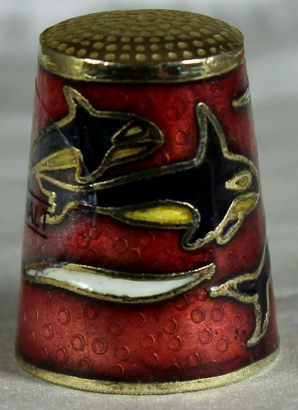 Cloissone thimble - whale