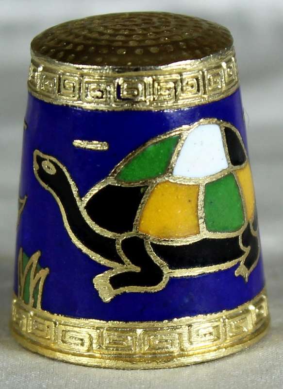 Cloissone thimble - tortoise