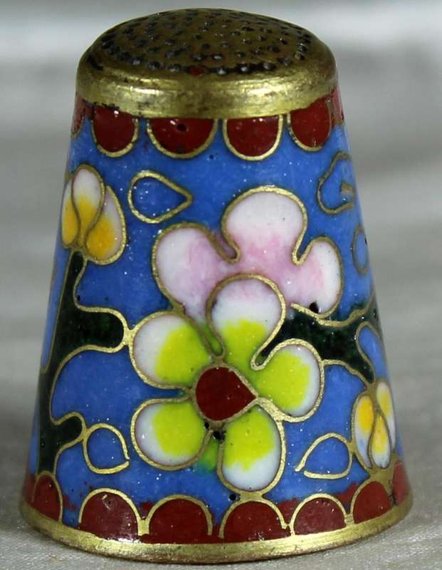 Cloissone thimble - flowers on a branch