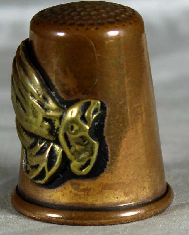 Metal thimble - Praying hands on copper