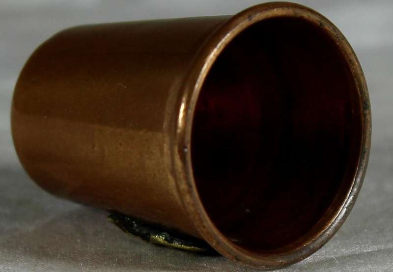 Metal thimble - Praying hands on copper