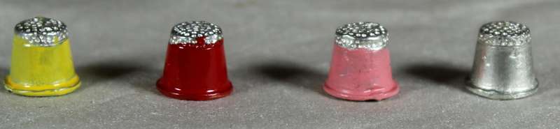 Set of 4 micro miniature metal thimbles