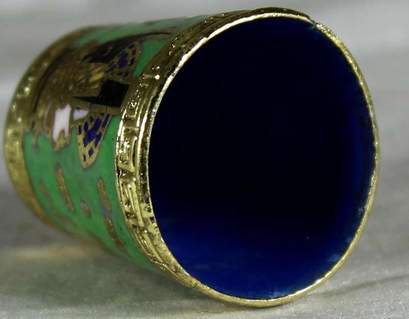 Cloissonne thimble - Egyptian figures