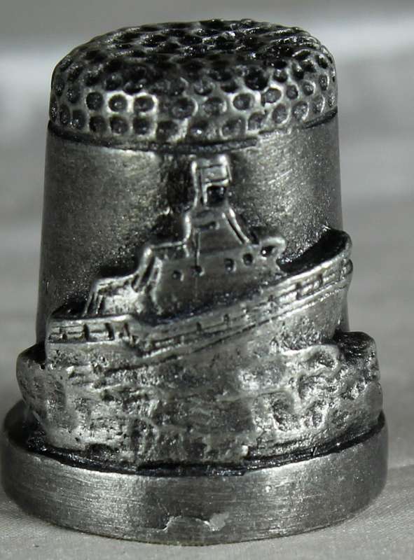 Pewter thimble - Lifeboats - 175 years of saving lives
