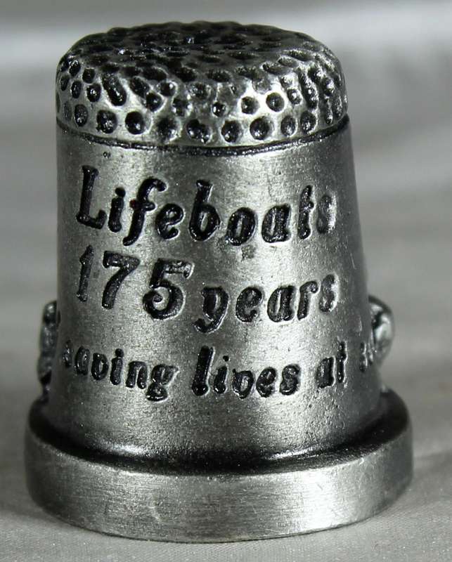 Pewter thimble - Lifeboats - 175 years of saving lives