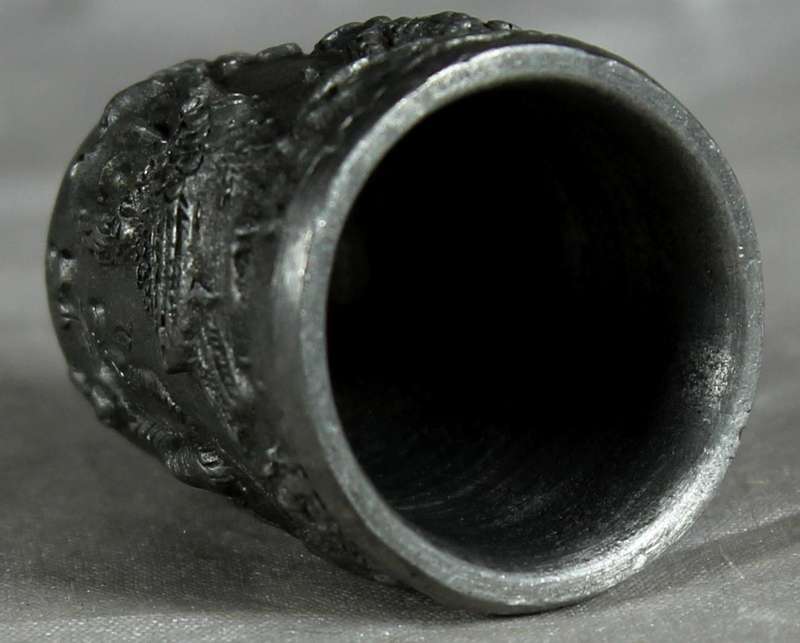 Pewter thimble - Embossed owl family