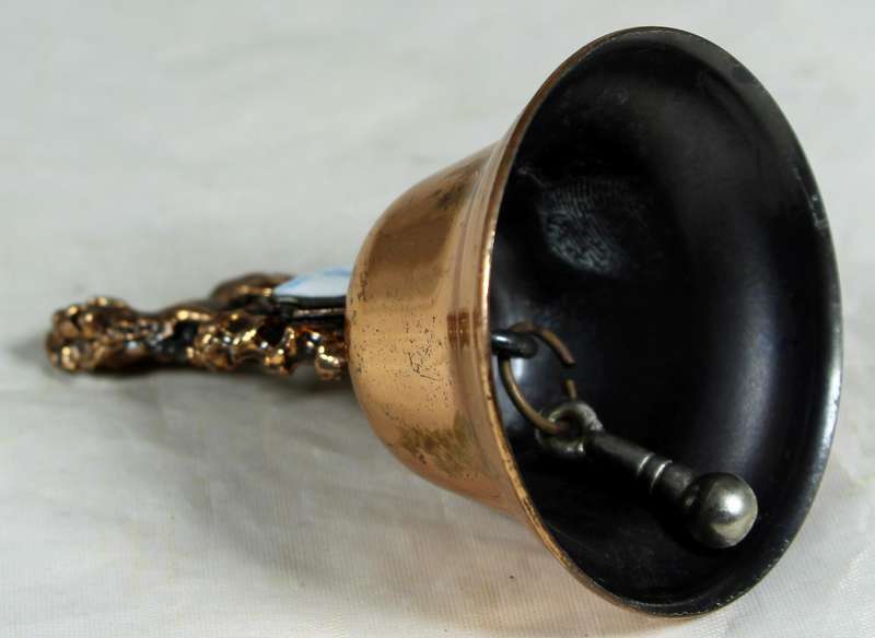 Souvenir copper bell - JG Strydom tower with lion topped figure