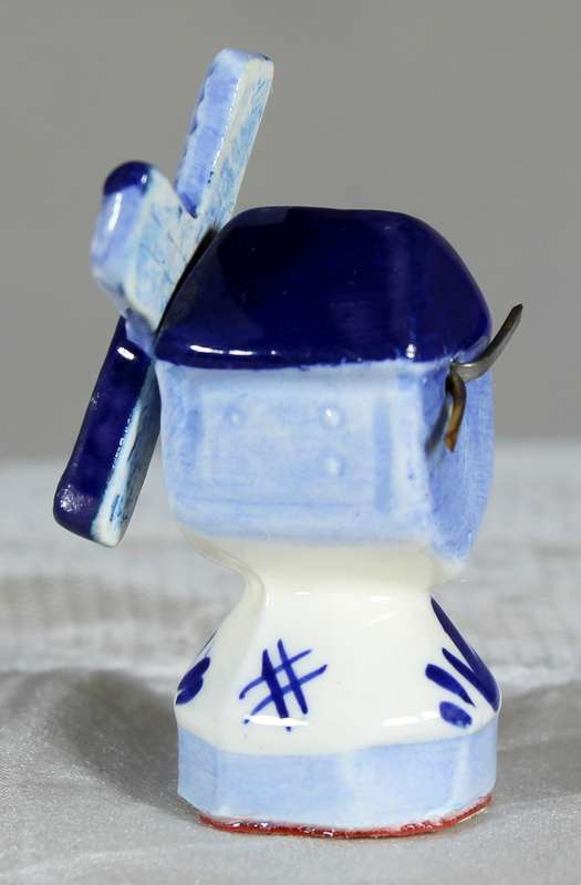 miniature blue & white windmill
