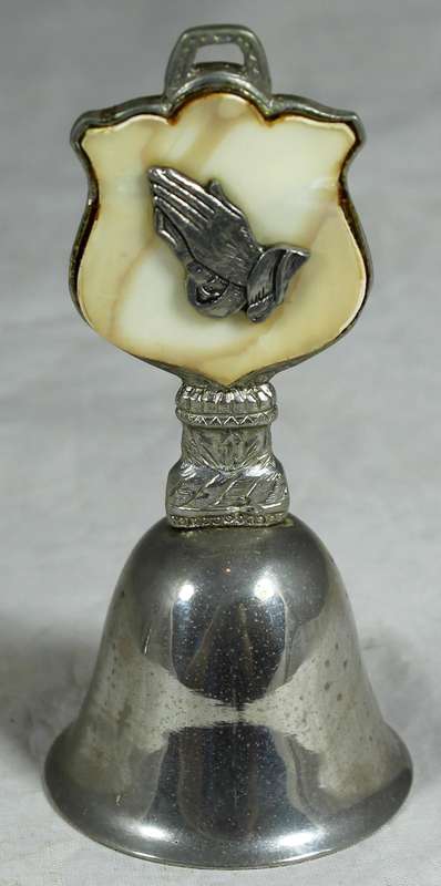 Souvenir silver plated bell - praying hands