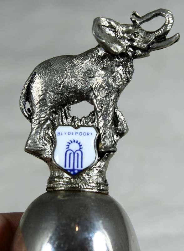 Souvenir silver plated bell - Blydepoort with elephant figure
