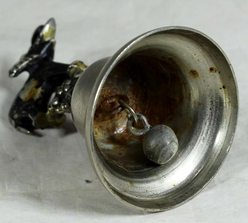 Silver plated bell with elephant figure