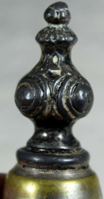 Silver plated bell with a wax seal metal top