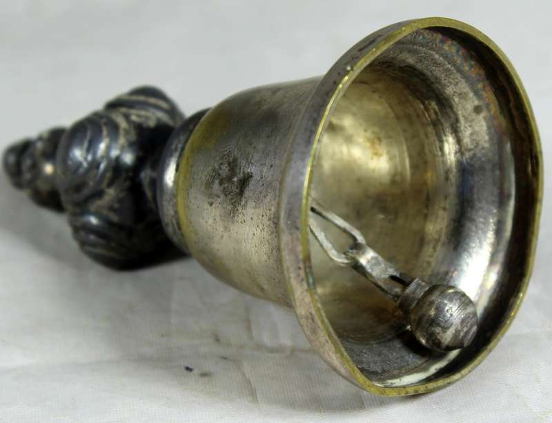 Silver plated bell with a wax seal metal top