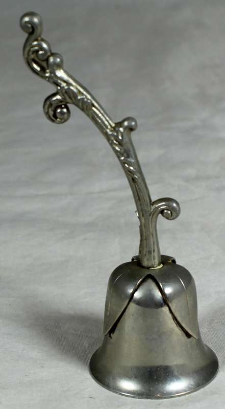 Silver plated bell - flower on a branch
