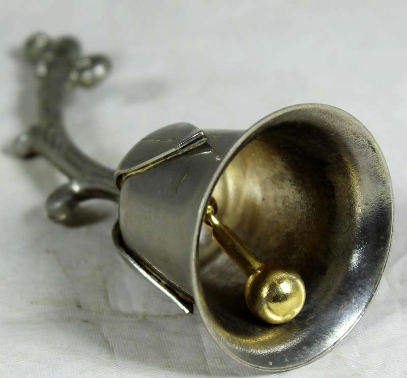 Silver plated bell - flower on a branch