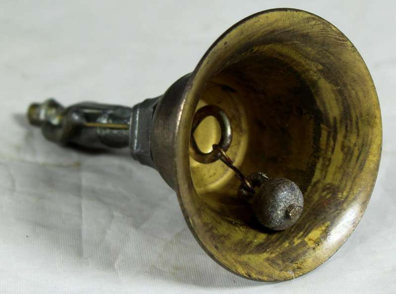 Brass bell - Pewter figurine of Paul Kruger