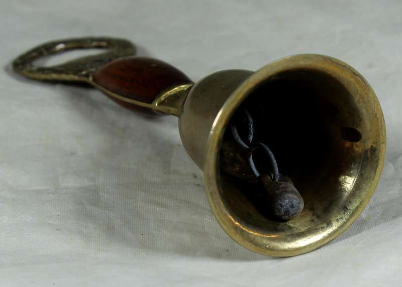 Brass bell - Wooden handle & bottle opener