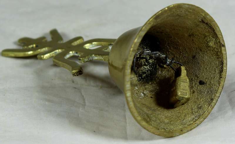 Brass bell - Oriental style handle