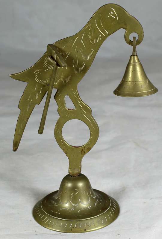 Brass bell - Parrot with little hammer